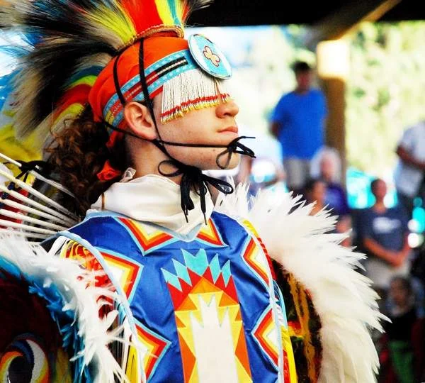 Photo from Wallowa County Chieftain: Chieftain archive Colorful costumes worn by young and old are always in fashion during The Nez Perce Wallowa Homeland Project’s Tamkaliks Celebration.