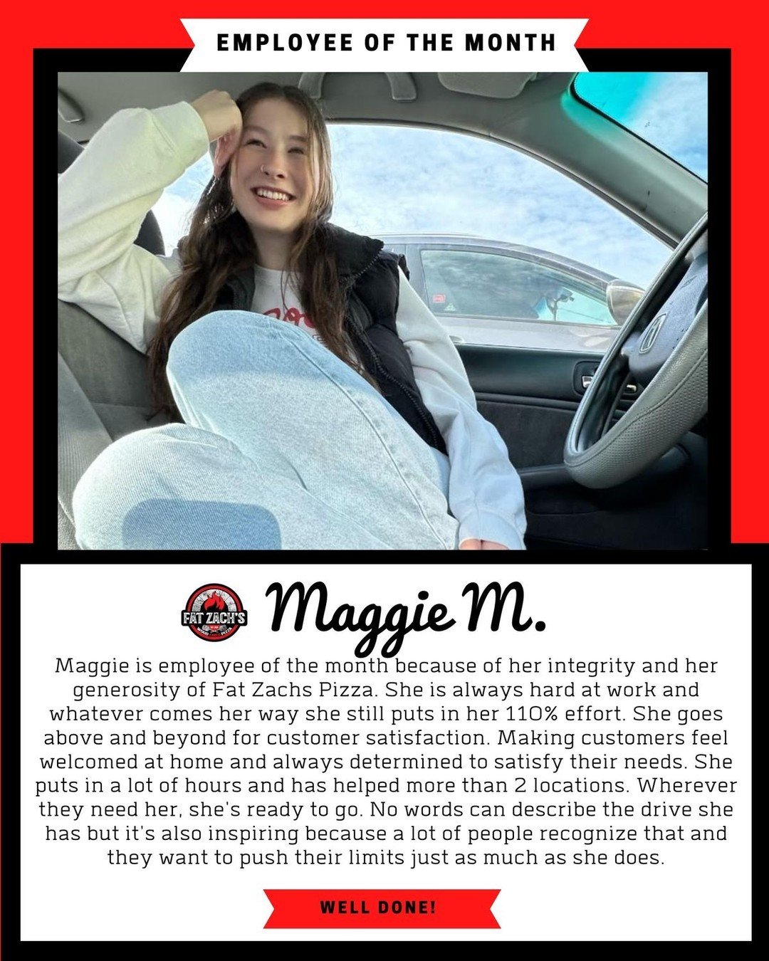 Well done, Maggie! 

fatzachspizza.com
.
.
.
.
#eatlocal #smallbusiness #downtown #smallbusiness #puyallup #pnw #pizza #yummy #instagood  #food #foodporn #catering #mobile #sumner #photooftheday #fatzachspizza #goodeats #foodtruck #foodtrucklife #sup