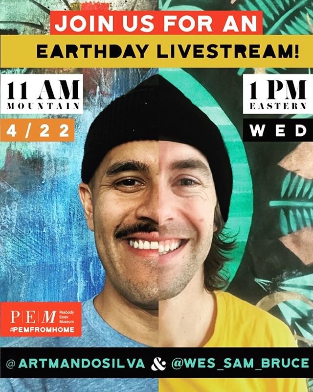 Friends! Wednesday 4/22 @artmandosilva, the Art and Nature Center at the @peabodyessex and I are teaming up for an Earth Day Livestream 🥳 So circle up your house plants 🌱 and join us at 1pm est and celebrate with us! #pemfromhome
.
.
.
#earthday #e