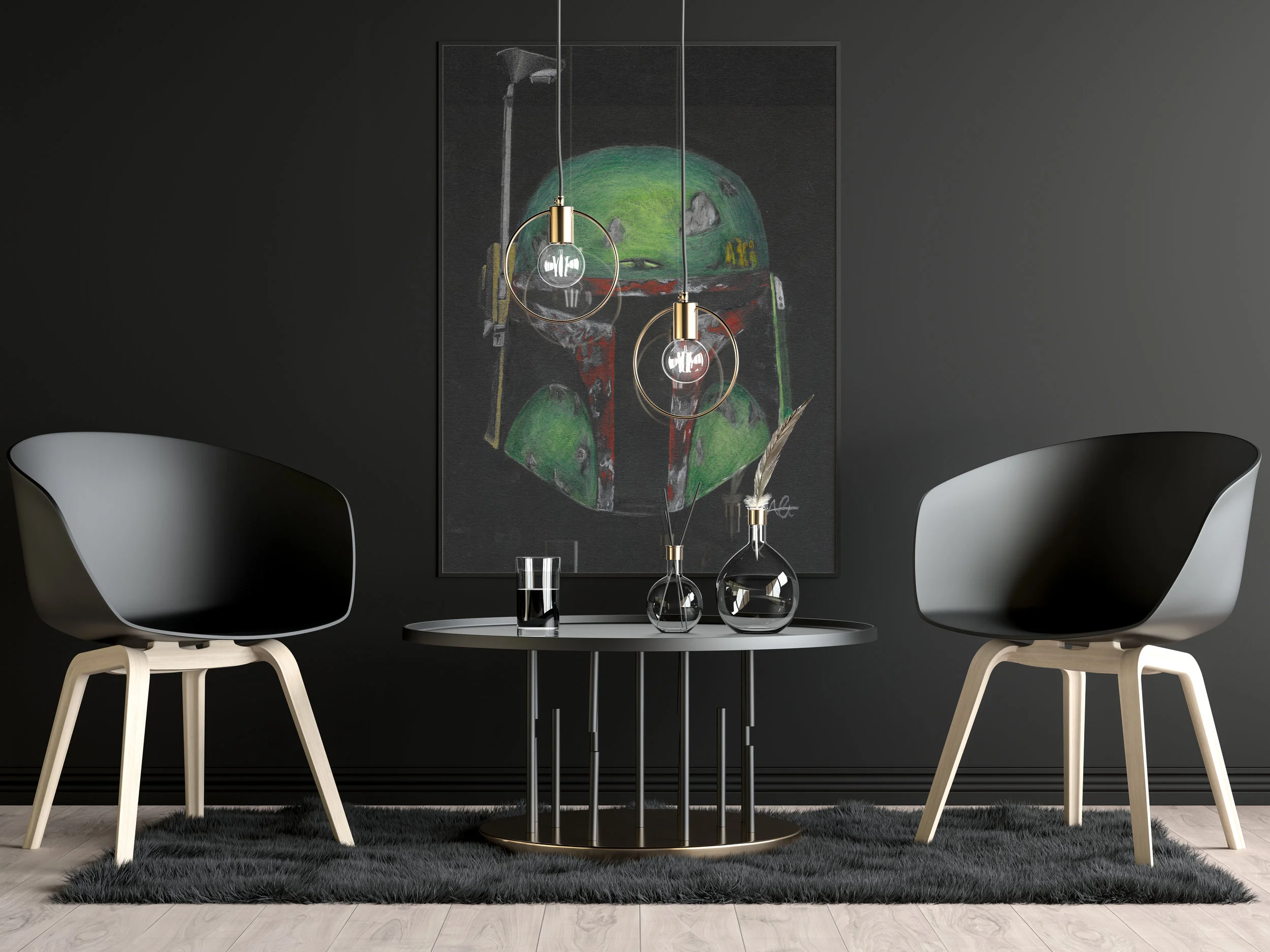 Boba Fett Star Wars Giclée Print by Joe Gatford
