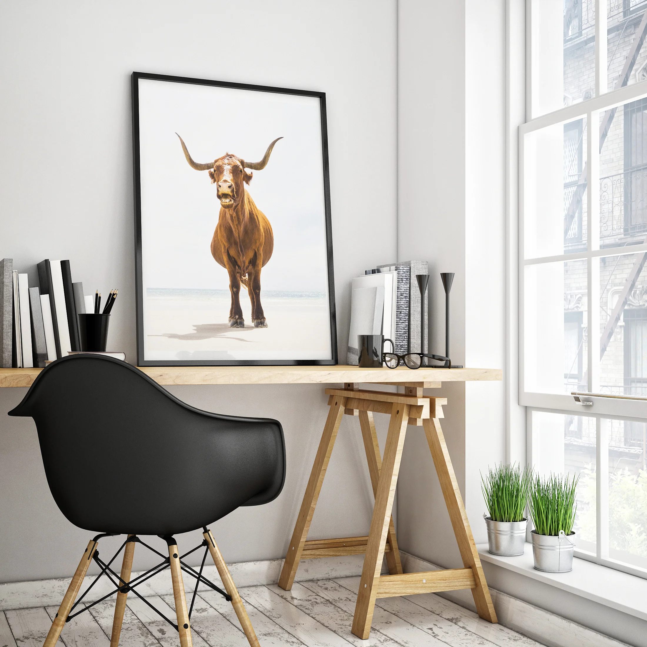 Beach Cow Framed 3.jpg