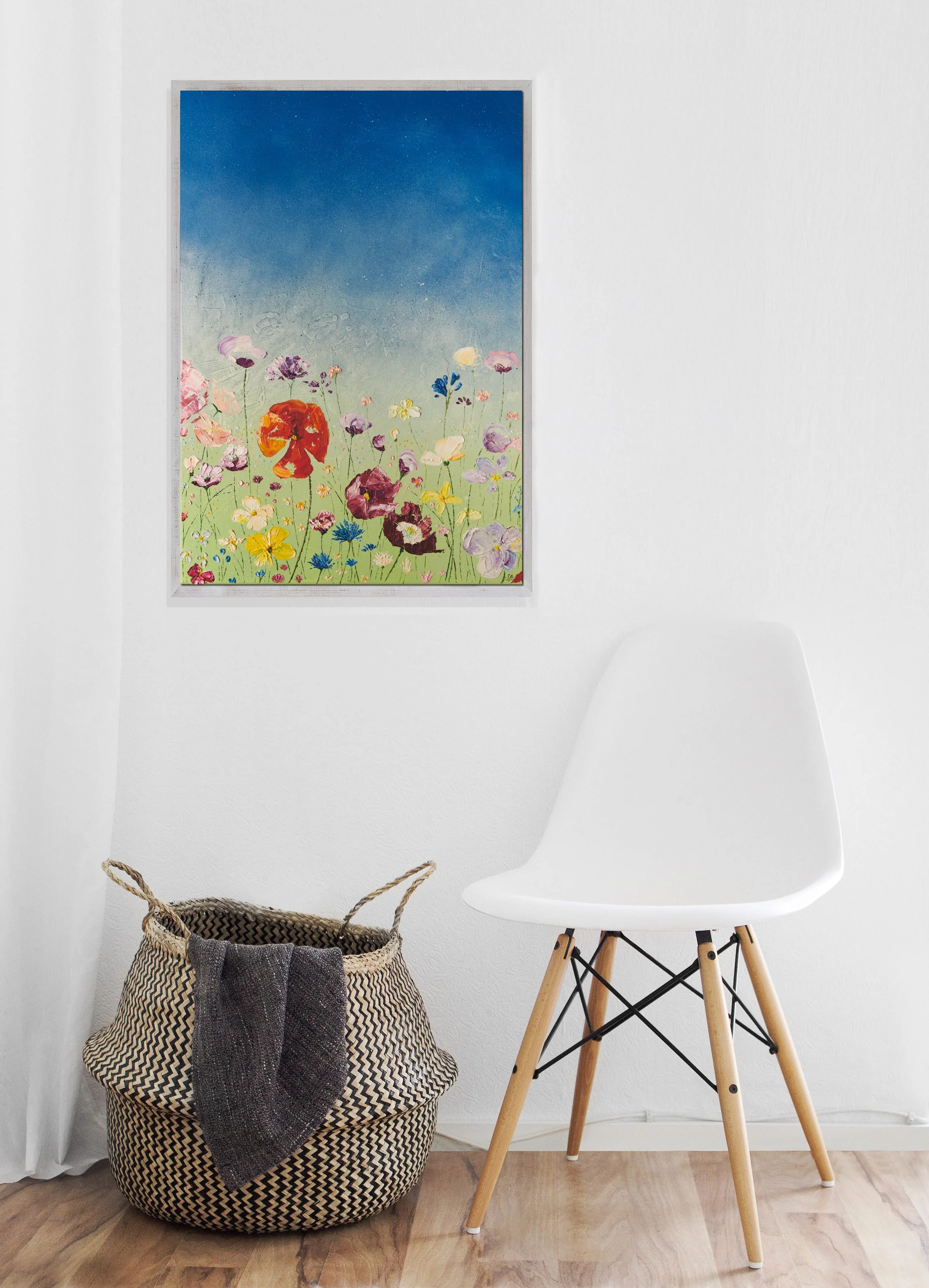 Abstract Colourful Flower Oil Painting 'Be Beautiful' by Sarah Bagg