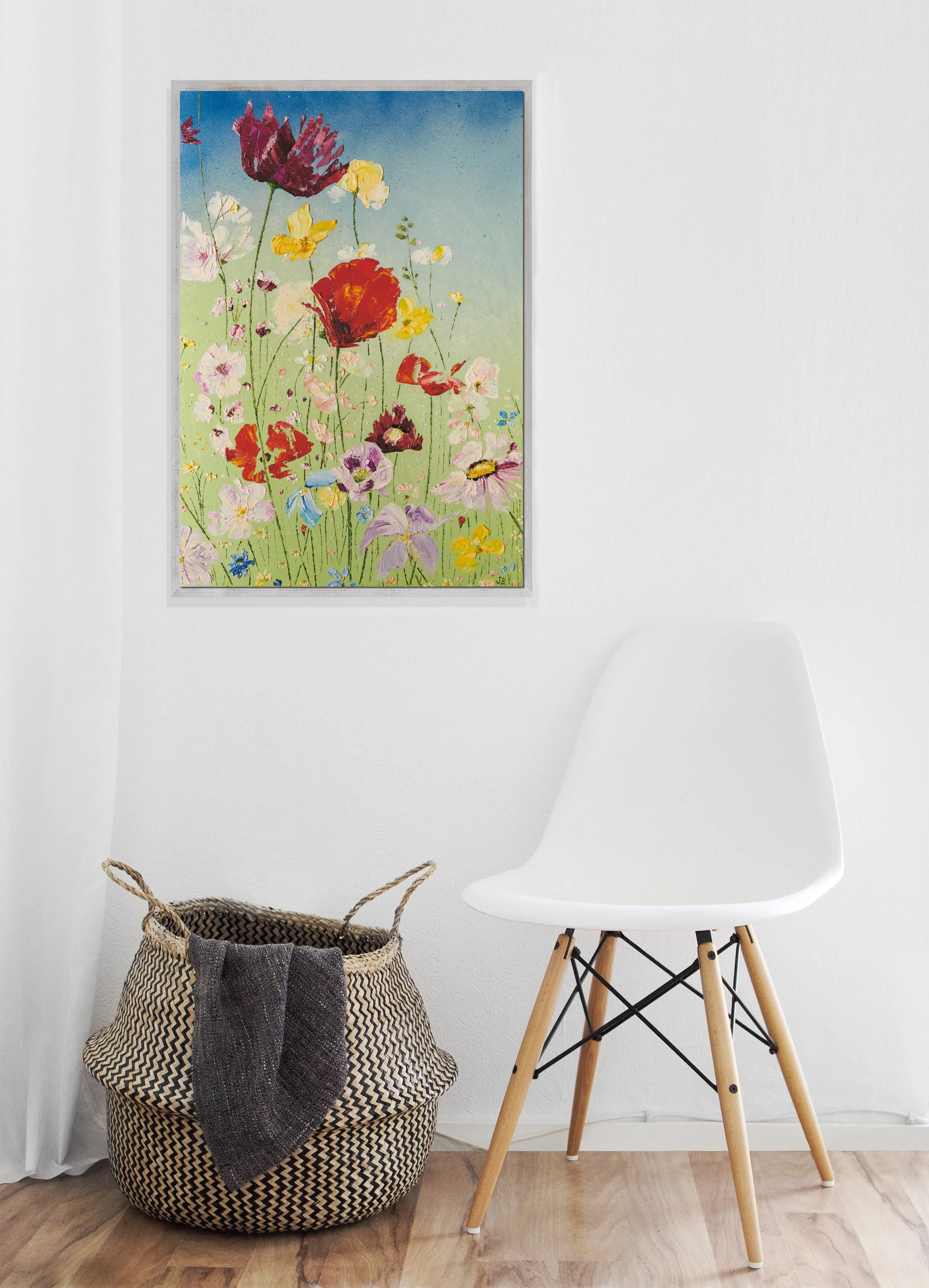 Abstract Colourful Flower Oil Painting 'Be Bold' by Sarah Bagg