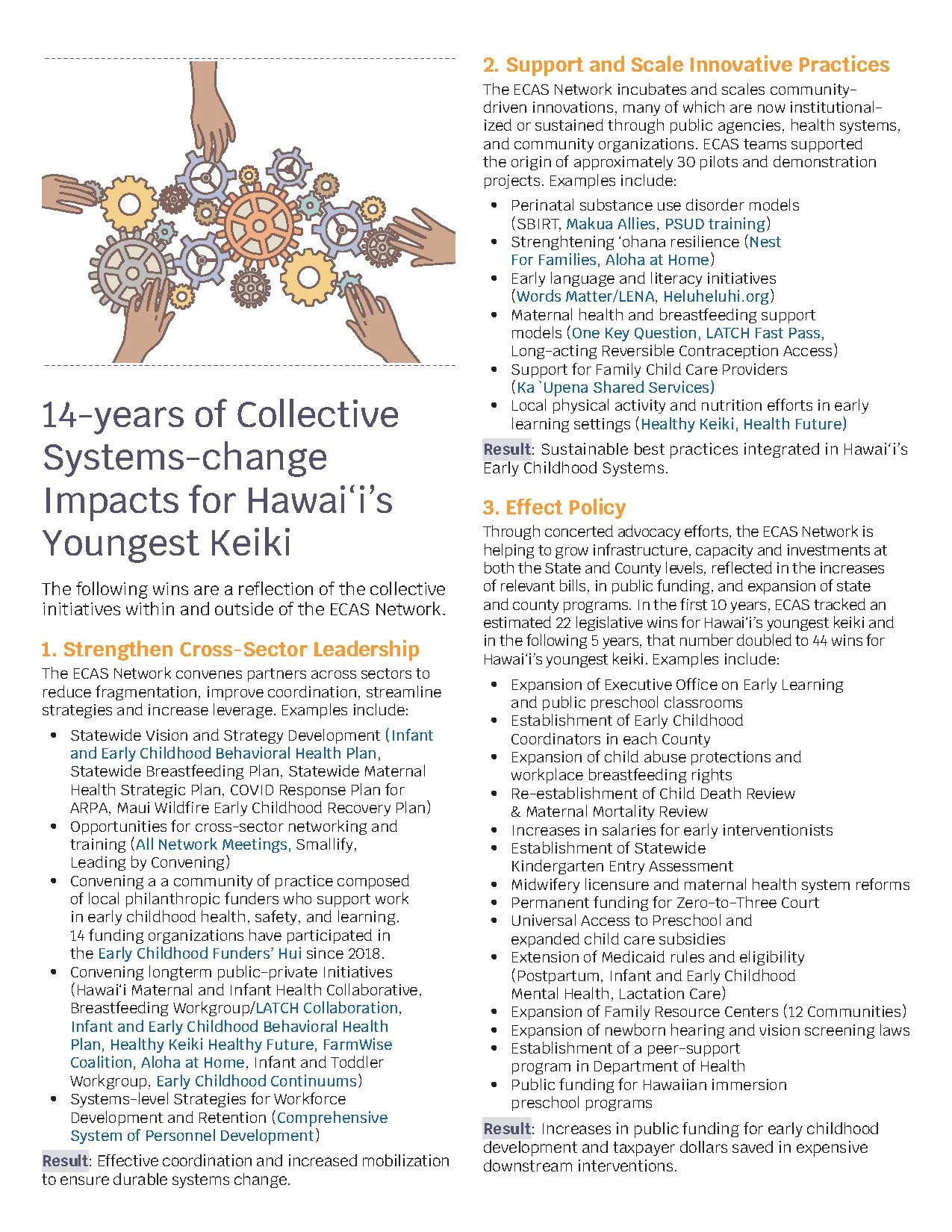 Collective Systems-change Impacts for Hawaiʻi’s Youngest Keiki