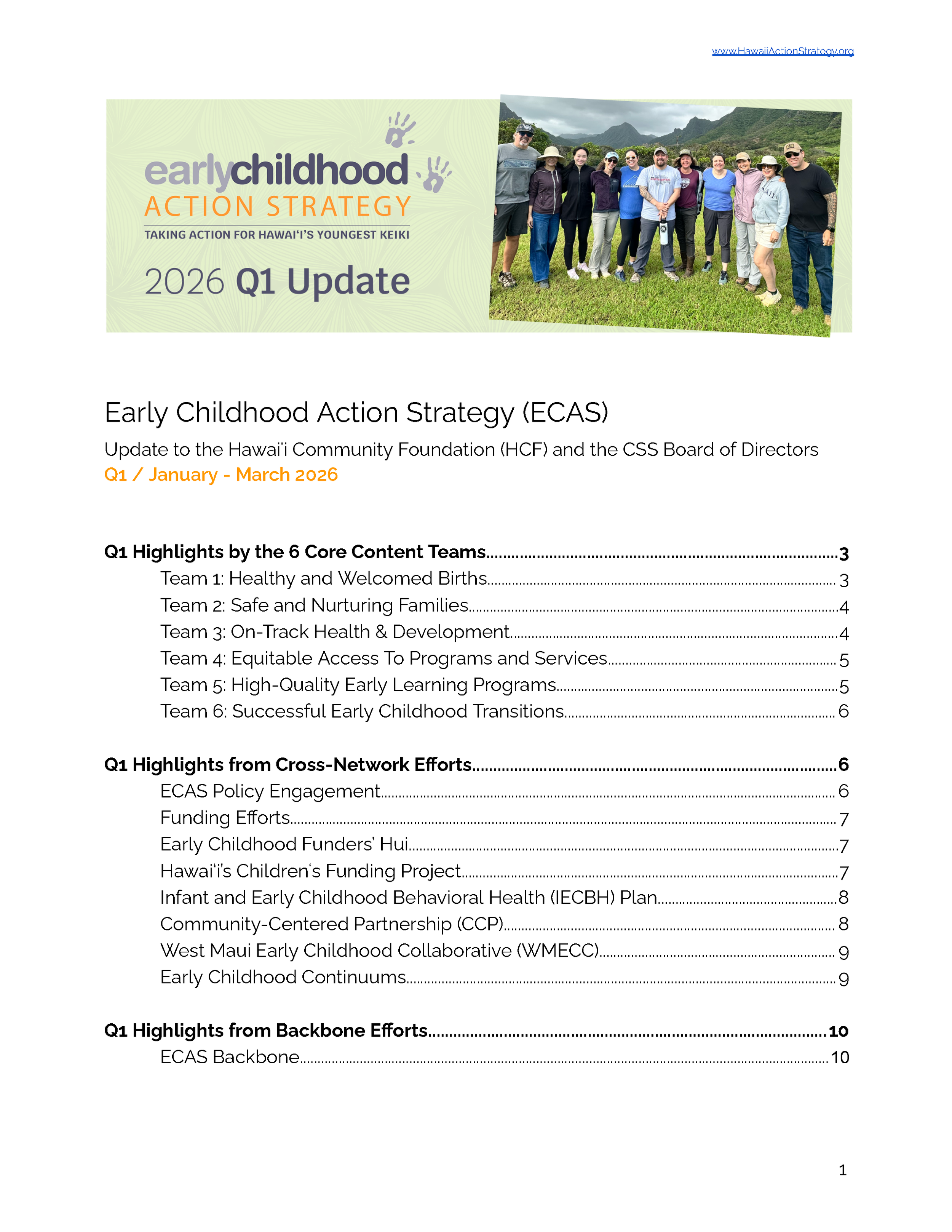 2026 ECAS Update, Q1