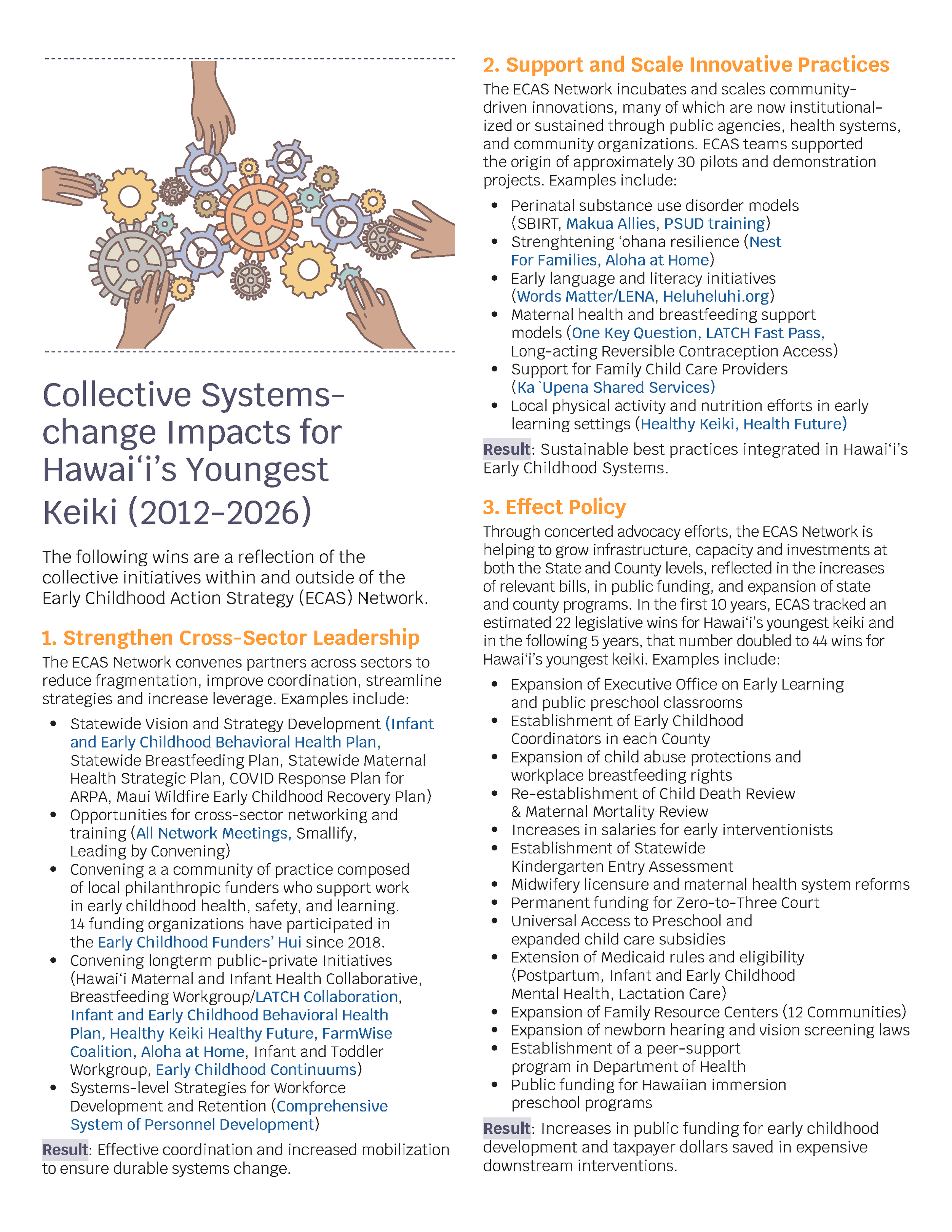 Collective Systems-change Impacts for Hawaiʻi’s Youngest Keiki (2012-2026)