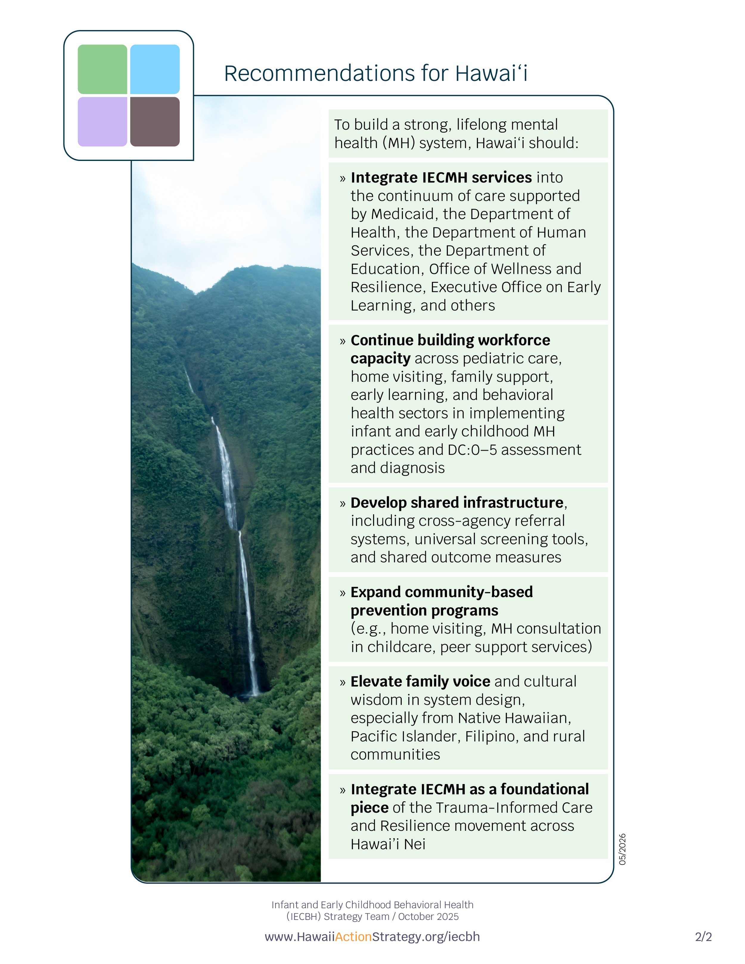 Building an Upstream Mental Health System - Recommendations for Hawai‘i