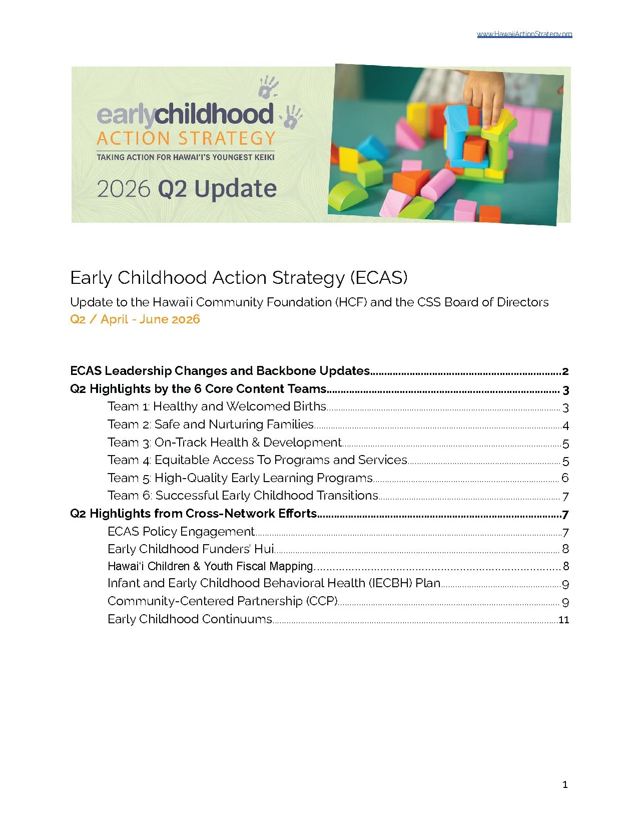 2026 ECAS Update, Q2