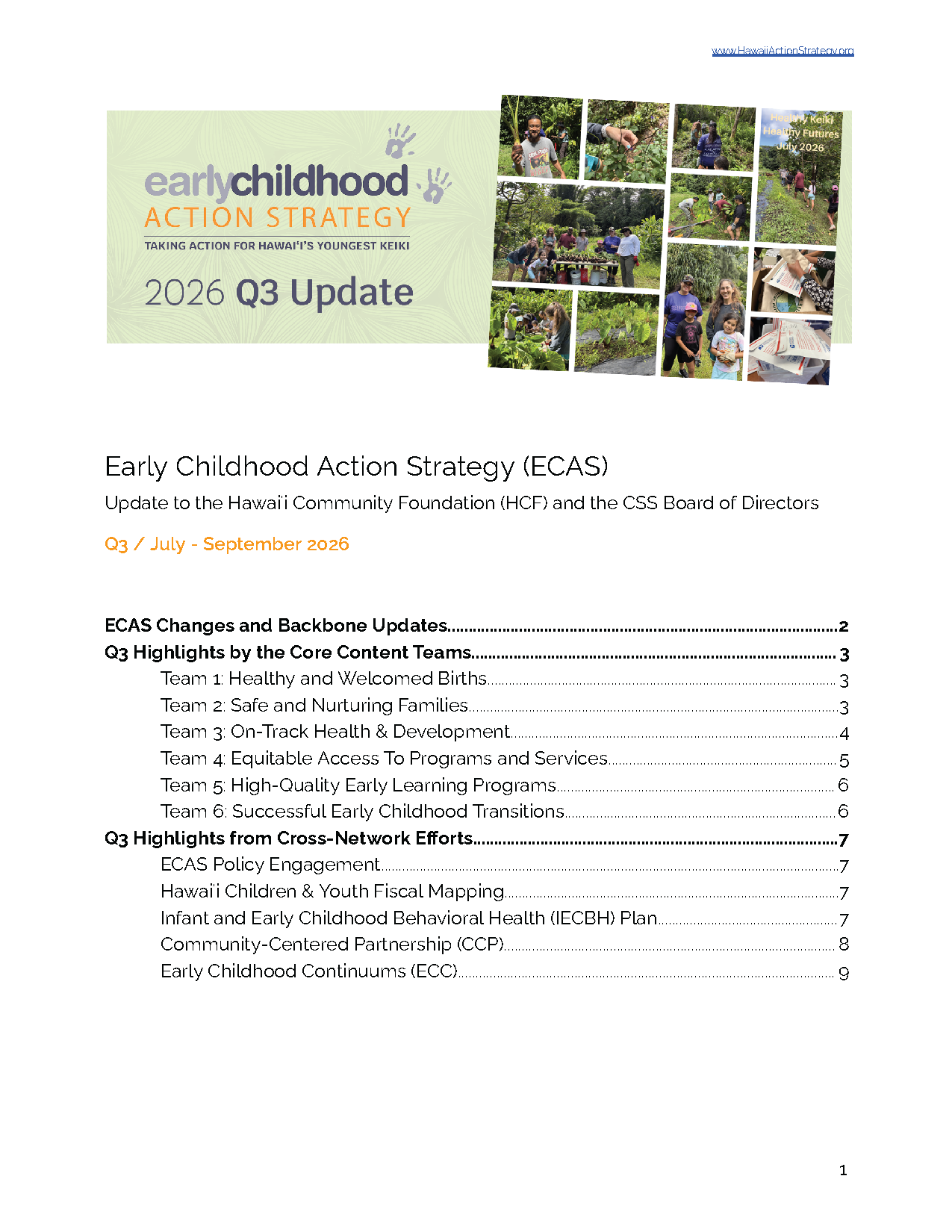 2026 ECAS Update, Q3