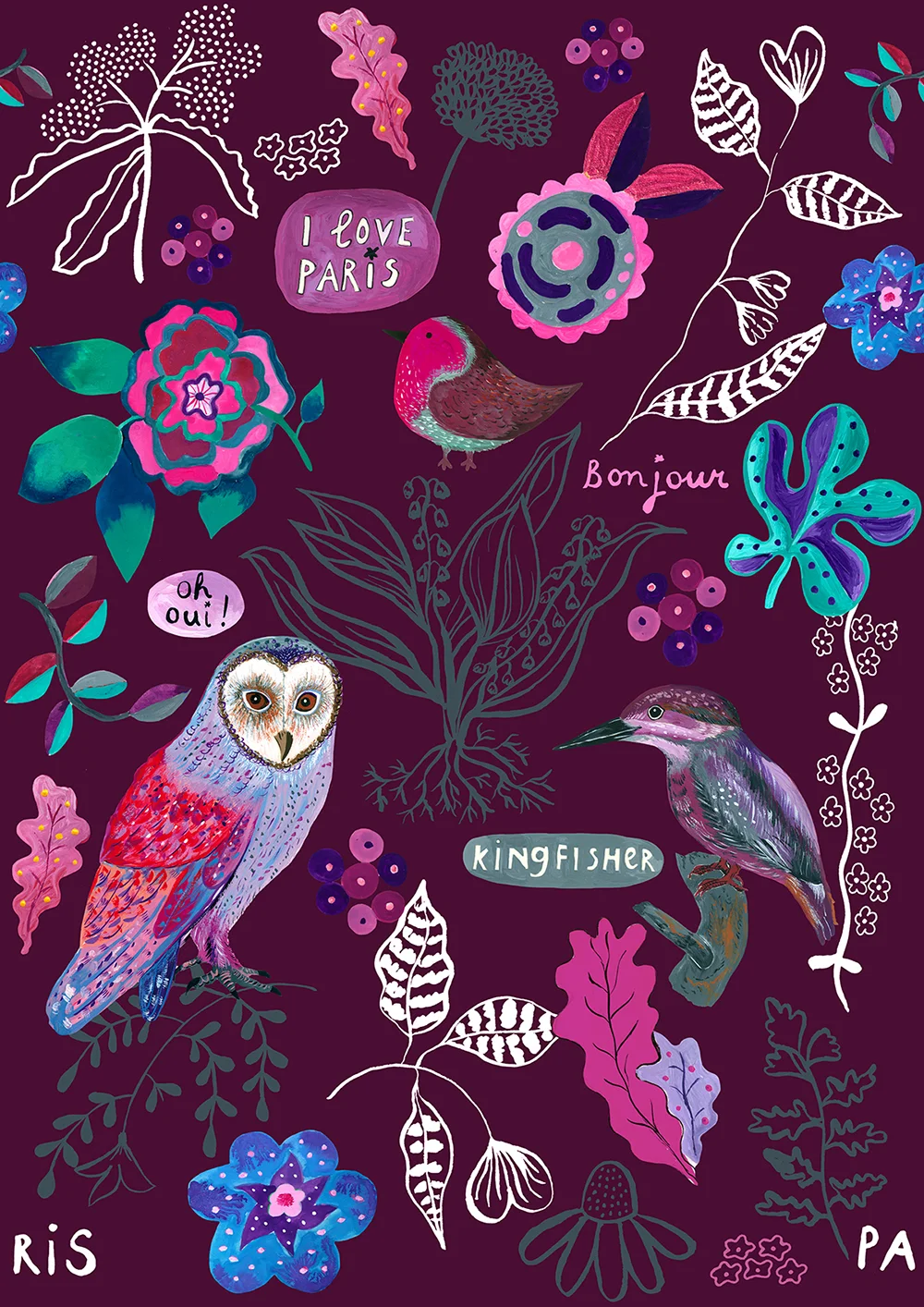Watercolor Florals Pattern by Marenthe.jpg