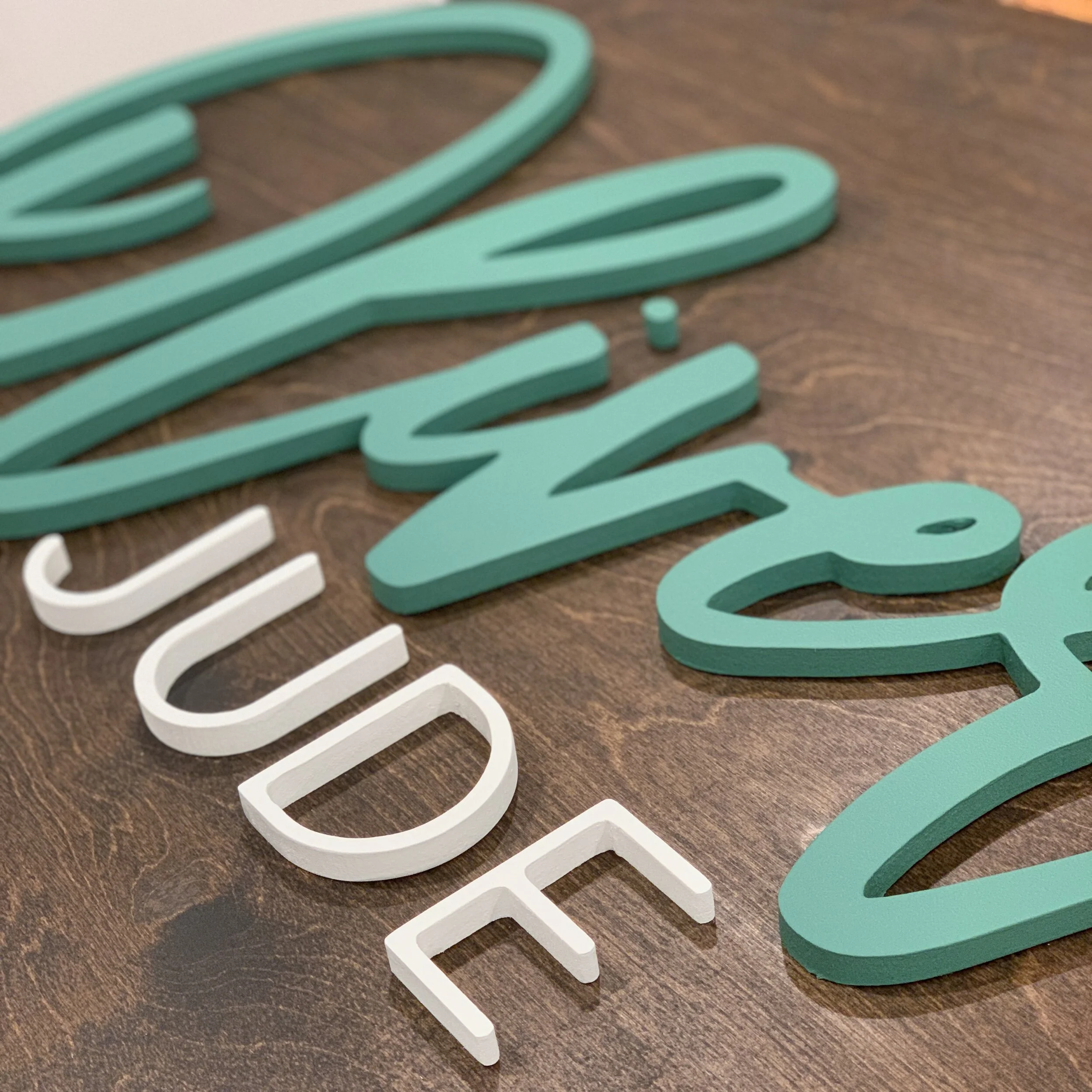 Emerald Green Wooden Name Sign