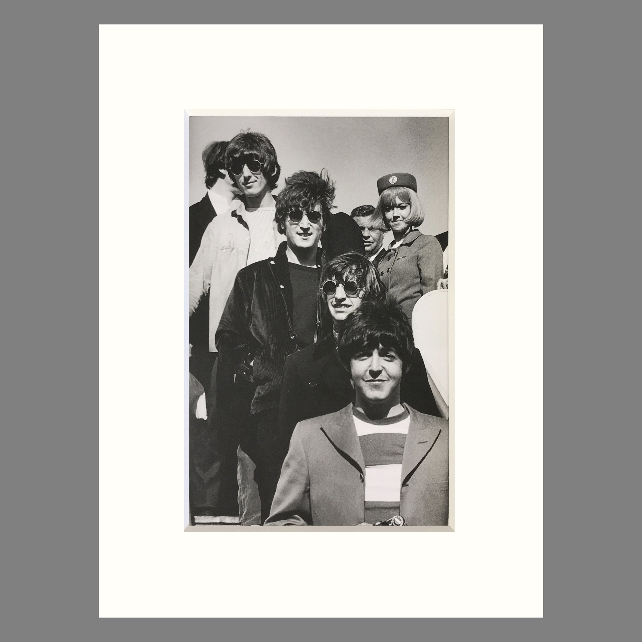 The Beatles, San Francisco International Airport 1966 - Jim Marshall Photograph - Matted Print 9 x 12 inches