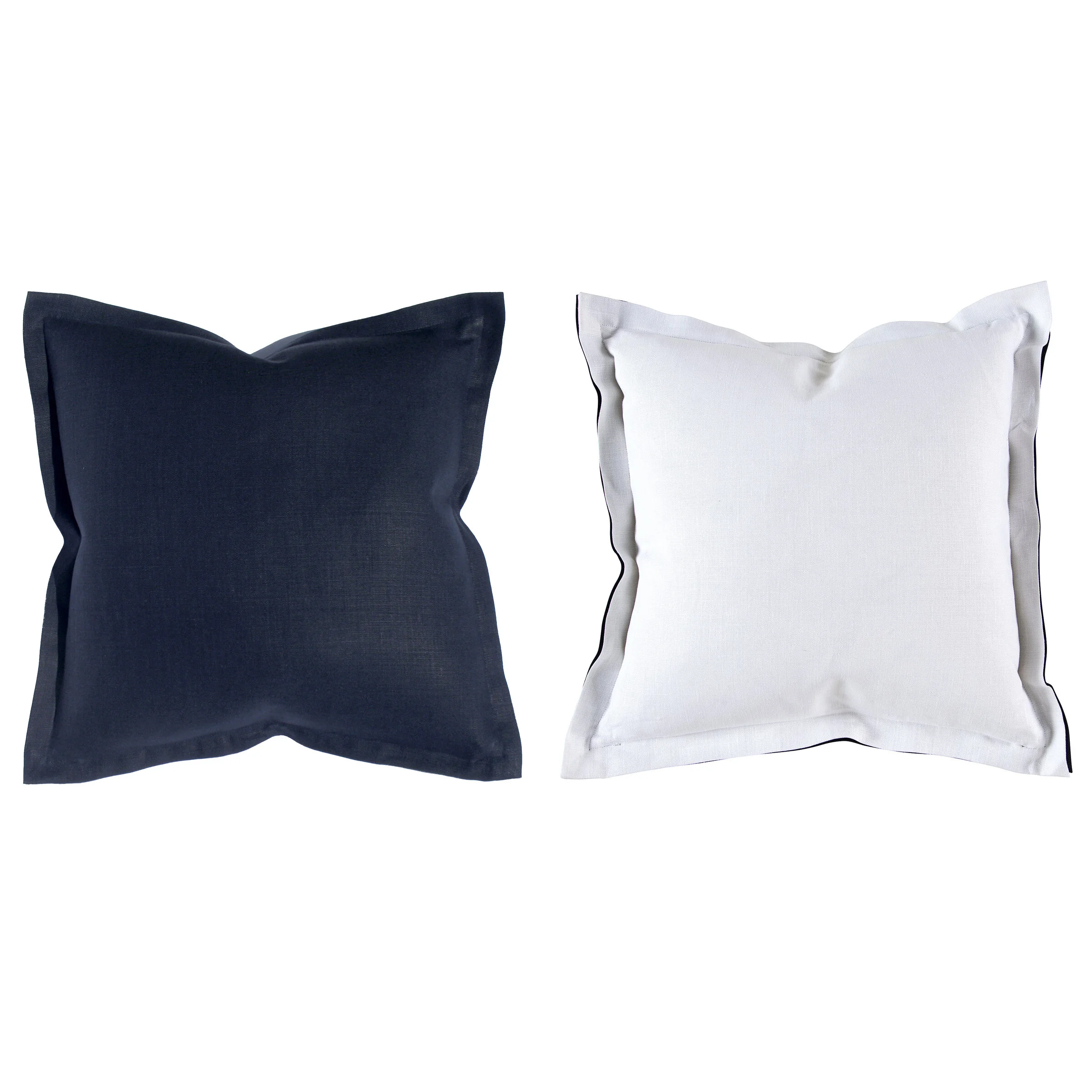 navy linen pillow