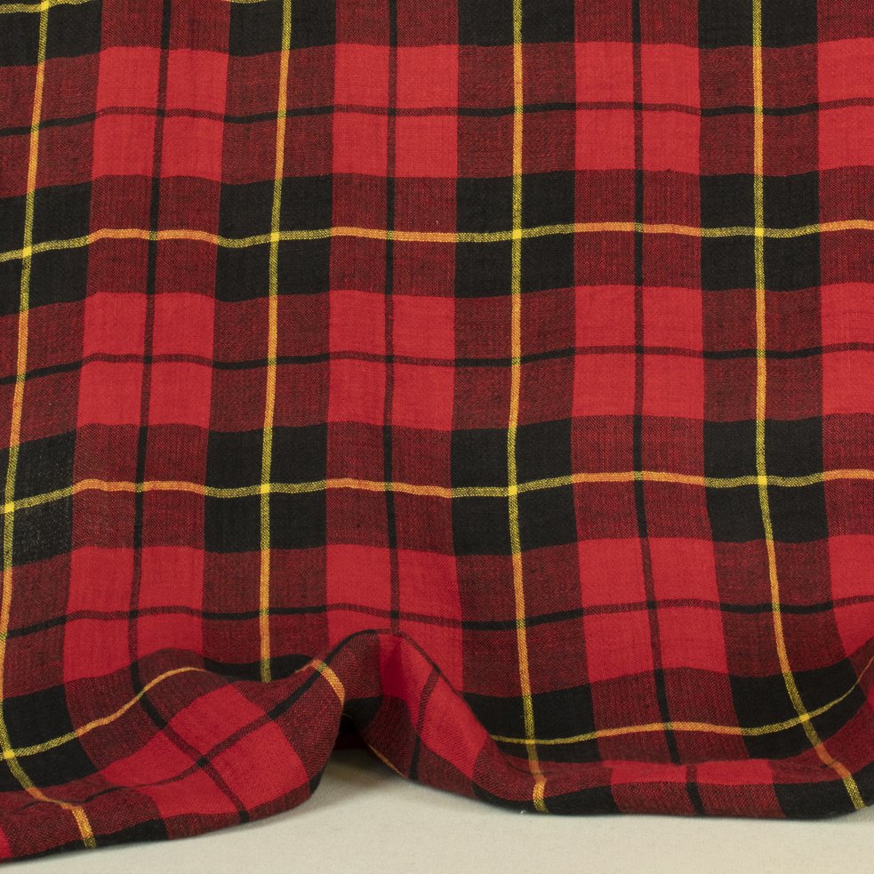 Inverness-Red Tartan Irish Linen