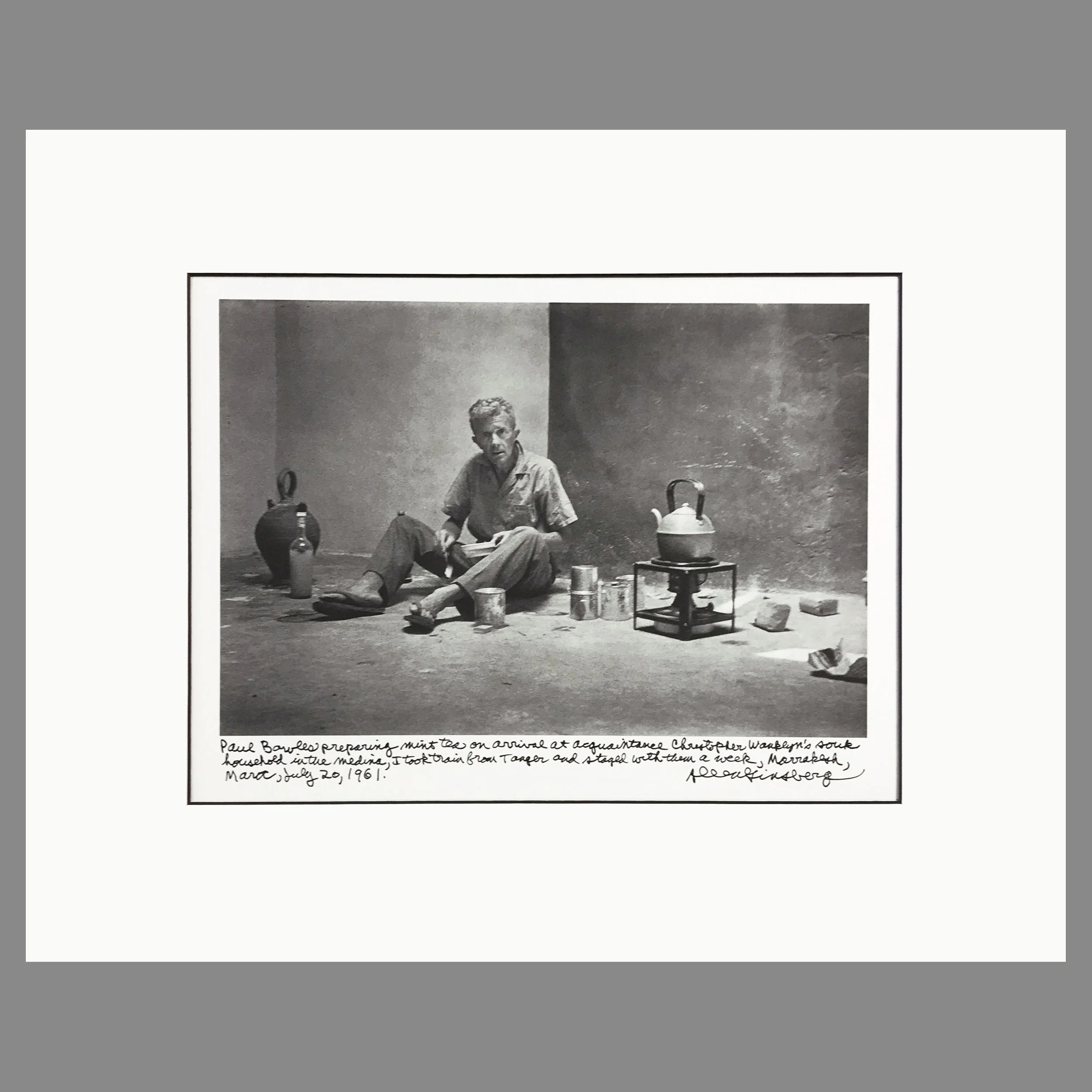 Paul Bowles, Marrakesh, 1961 - Allen Ginsberg Photograph - Matted Print 16 x 20 Inches