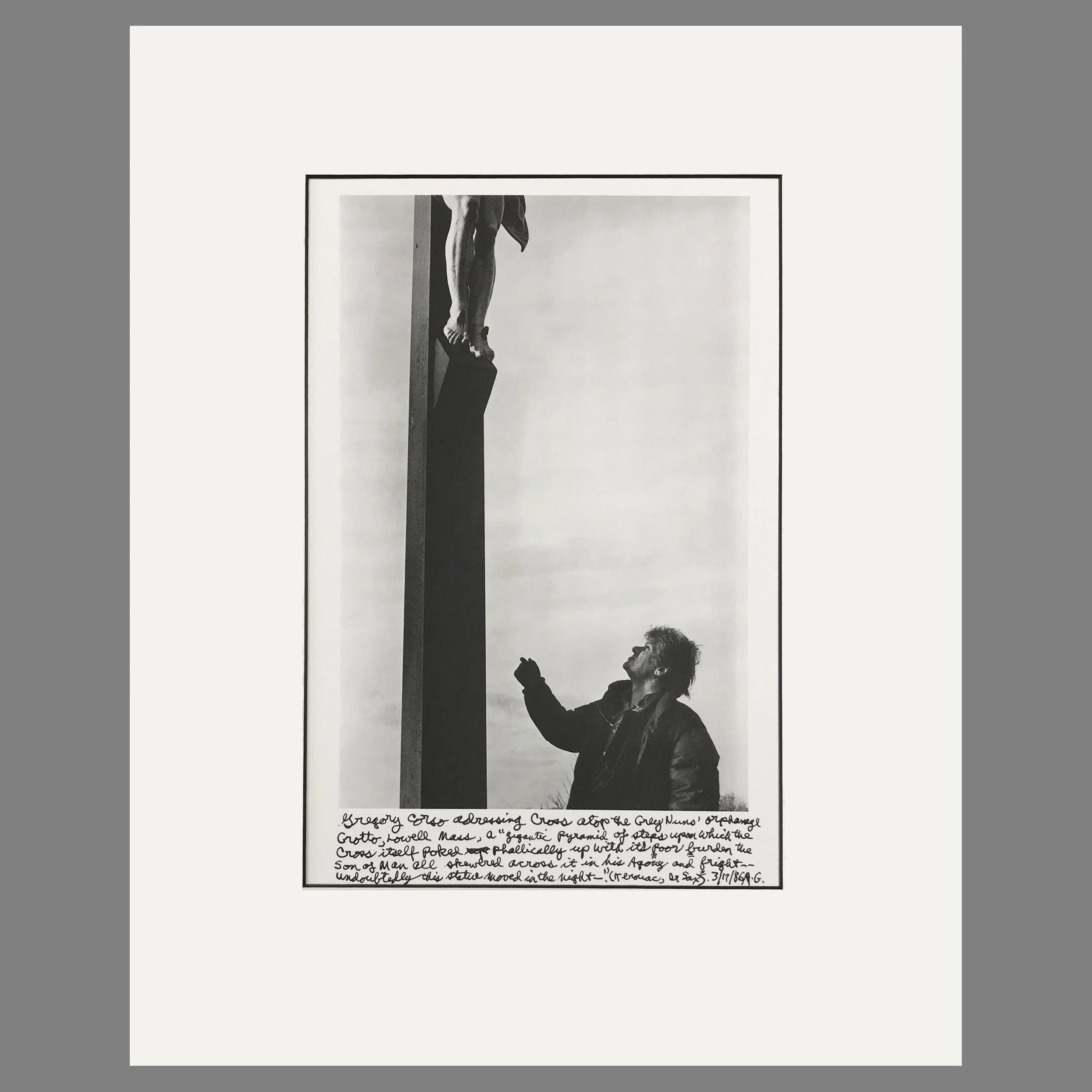Gregory Corso, Grey Nun's Orphanage, Lowell, Massachusetts 1986 - Allen Ginsberg Photograph - Matted Print 16 x 20 Inches