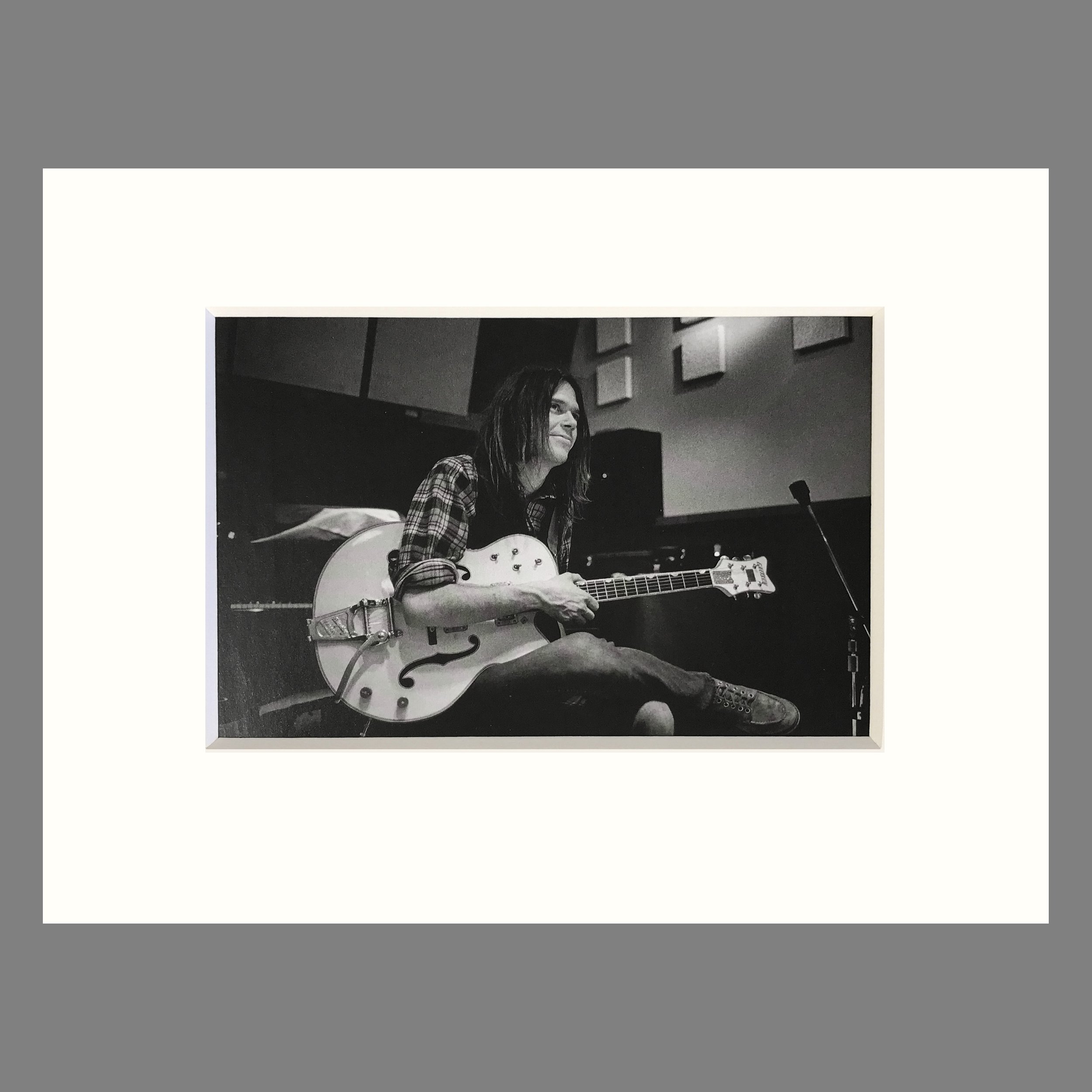 Neil Young, Los Angeles, First Recording Session Crosby, Stills, Nash & Young 1969 - Jim Marshall Photograph - Matted Print 9 x 12 inches