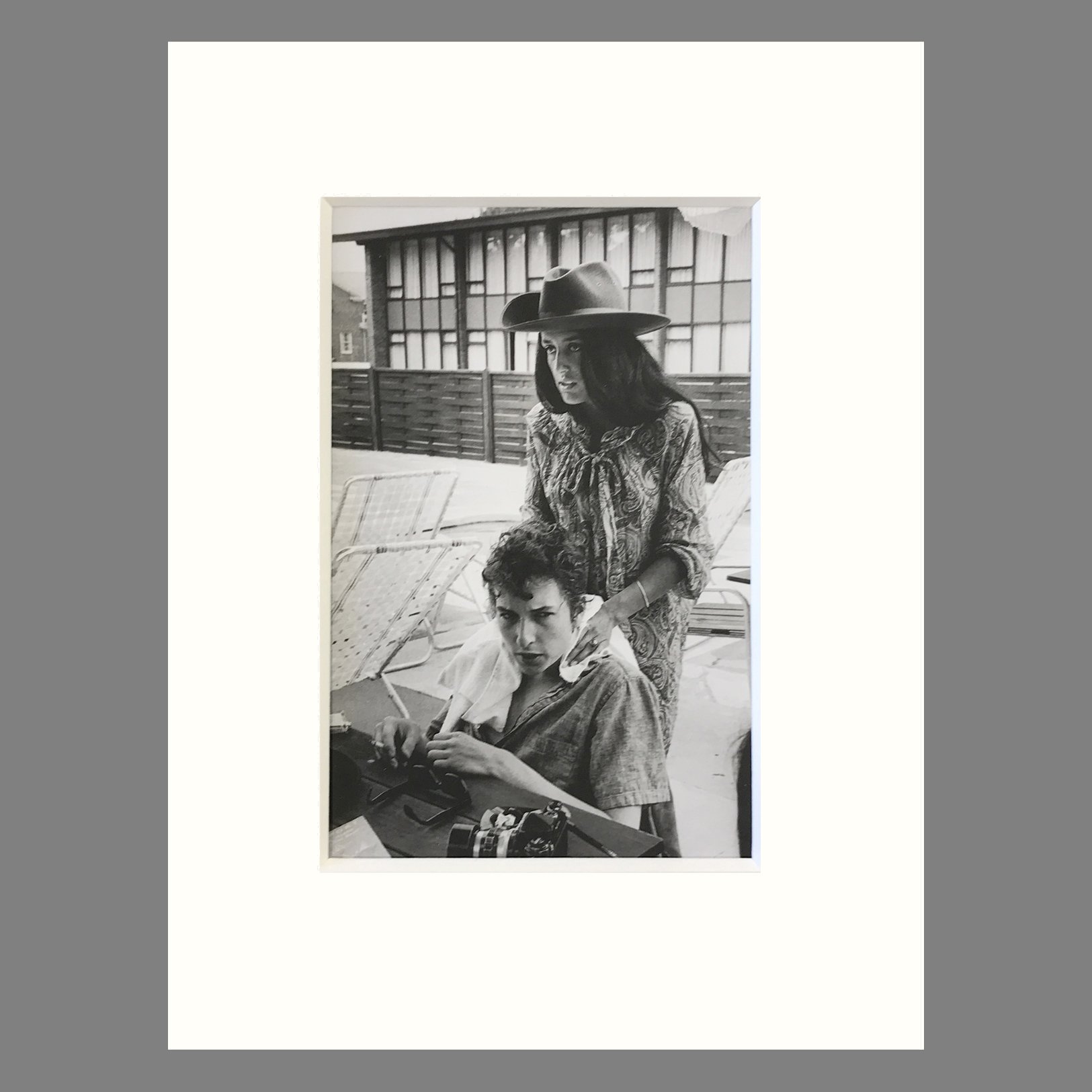 Bob Dylan and Joan Baez, Hotel Viking, Newport, Rhode Island 1964 - Jim Marshall Photograph - 9 x 12 inch Matted Print