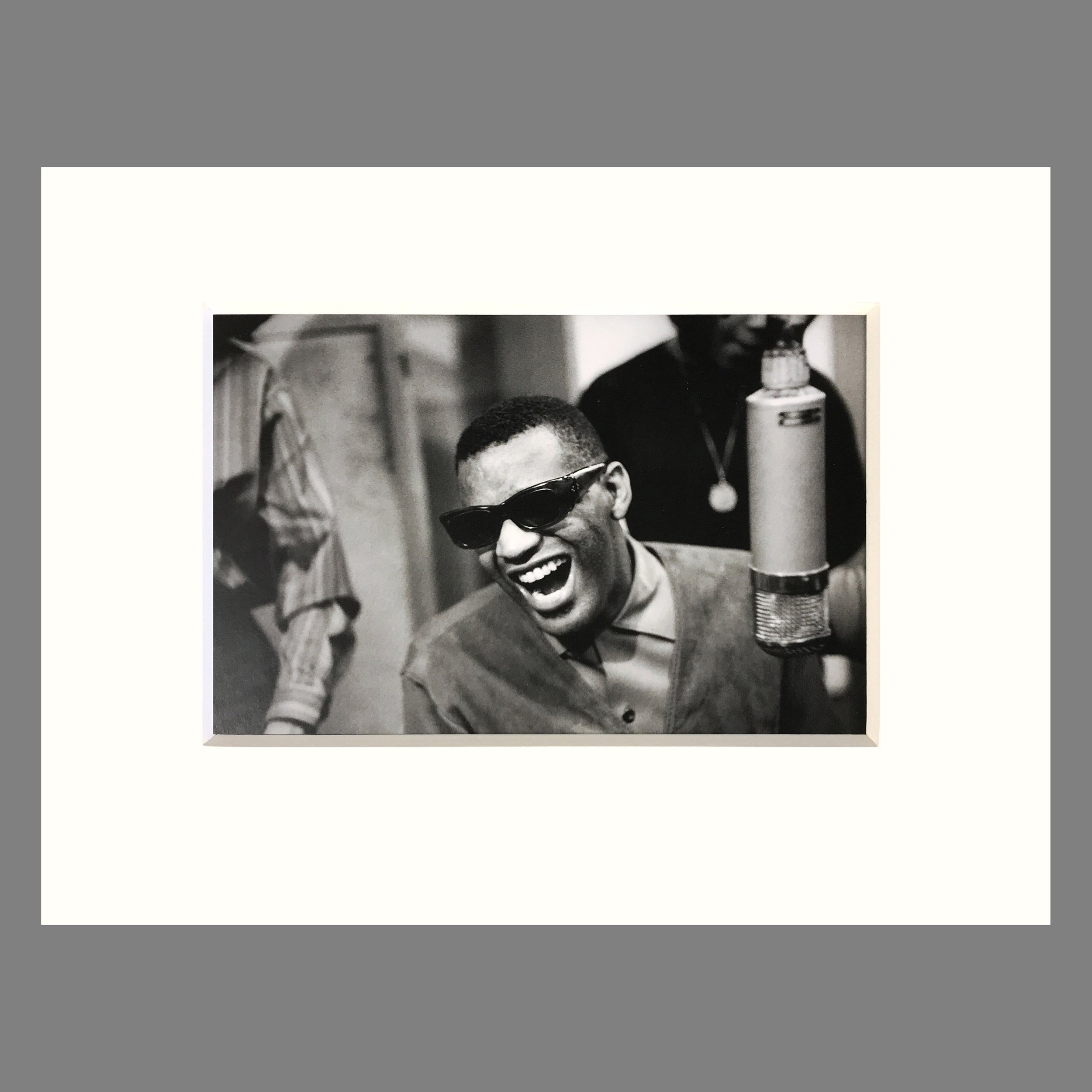 Ray Charles, Atlantic Records Recording Session, New York 1962 - Jim Marshall Photograph - Matted Print 9 x 12 inches