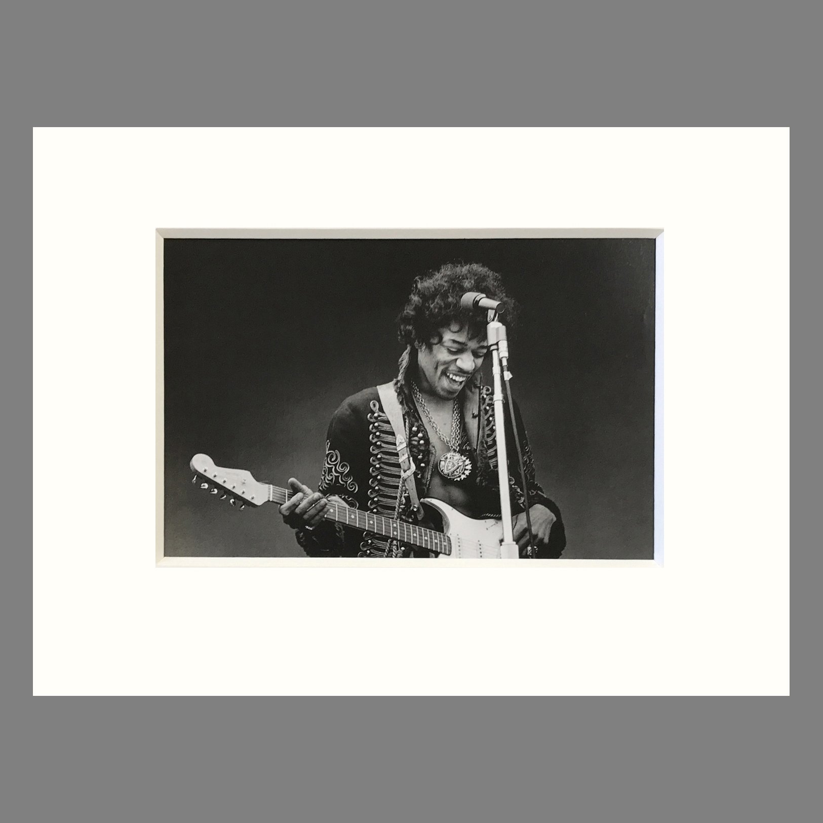 Jimi Hendrix, Sound Check, Monterey Pop 1967 - Jim Marshall Photograph - Matted Print 9 x 12 inches