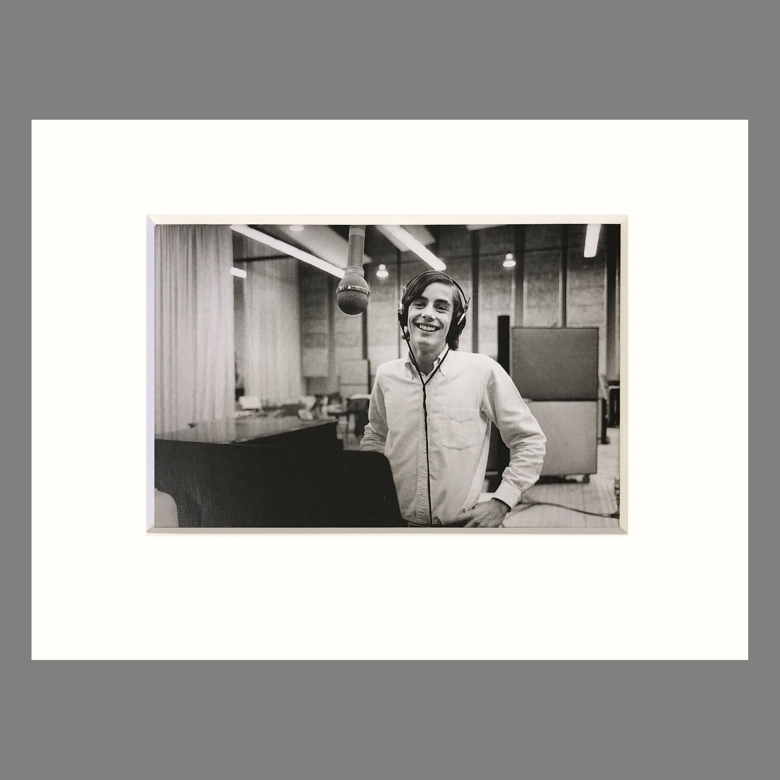 Jackson Browne, Columbia Recording Studios, Los Angeles 1965 - Jim Marshall Photograph - Matted Print 9 x 12 inches