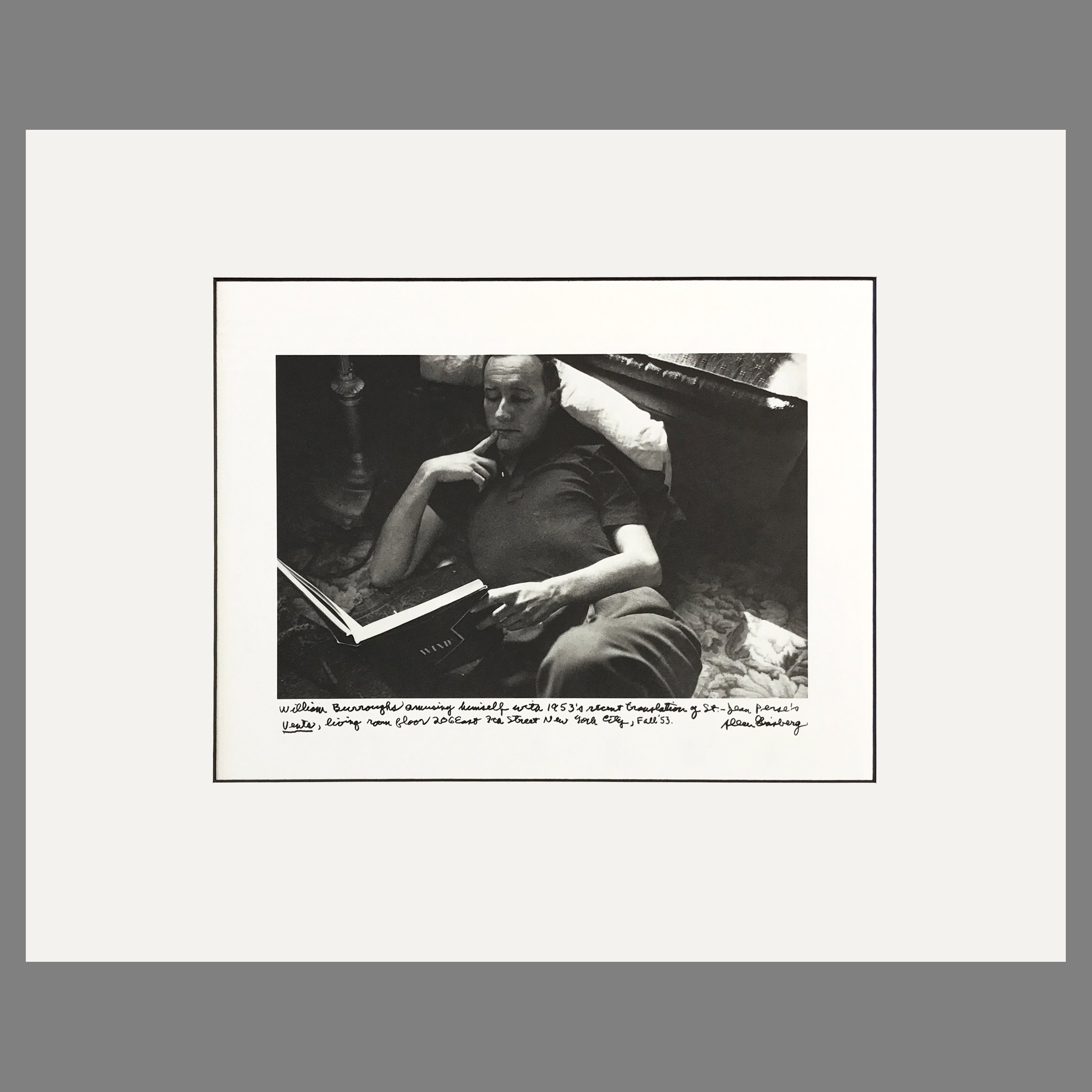 William Burroughs, New York City 1953 - Allen Ginsberg Photograph - Matted Print 16 x 20 inches