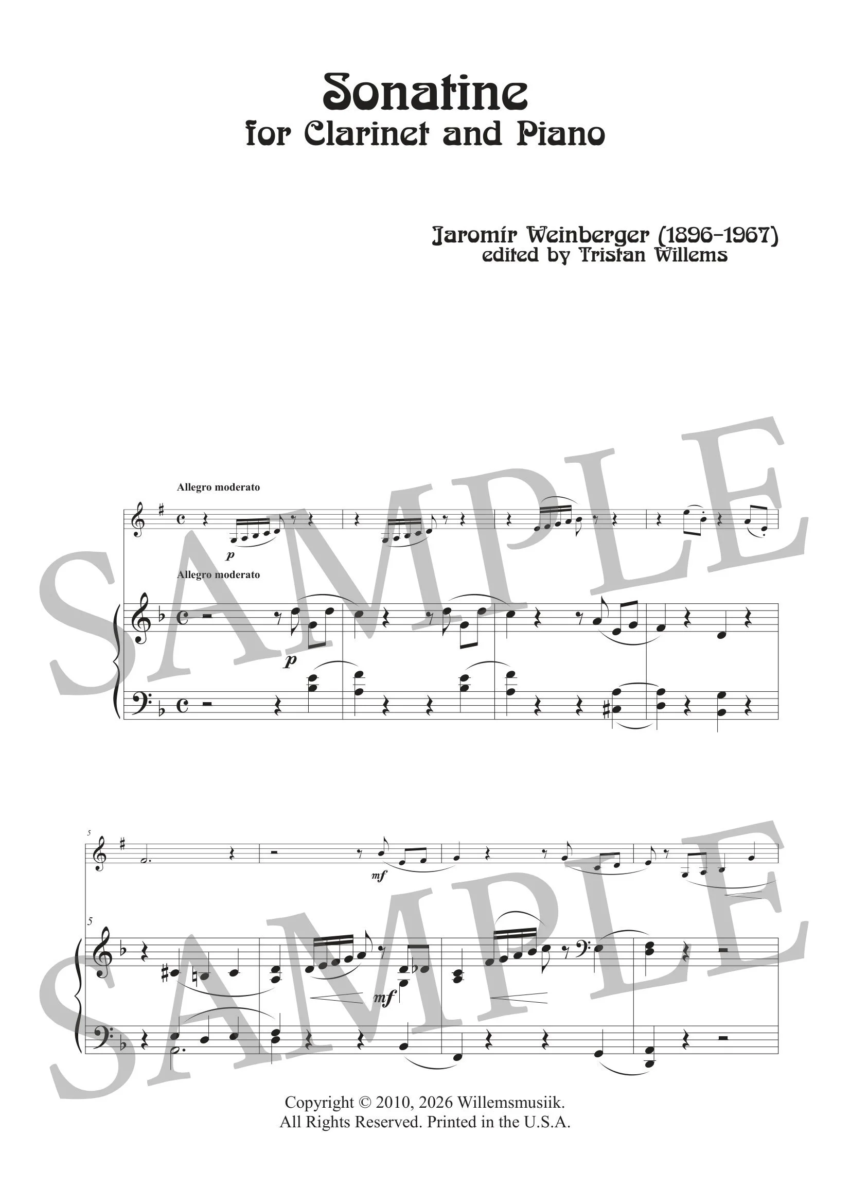 WEINBERGER - SONATINE FOR CLARINET - SCORE SAMPLE-1.jpg