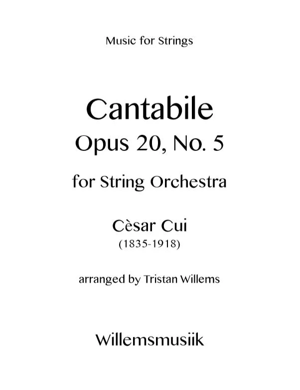 Cui/Willems - Cantabile - Opus 20, Nr. 5