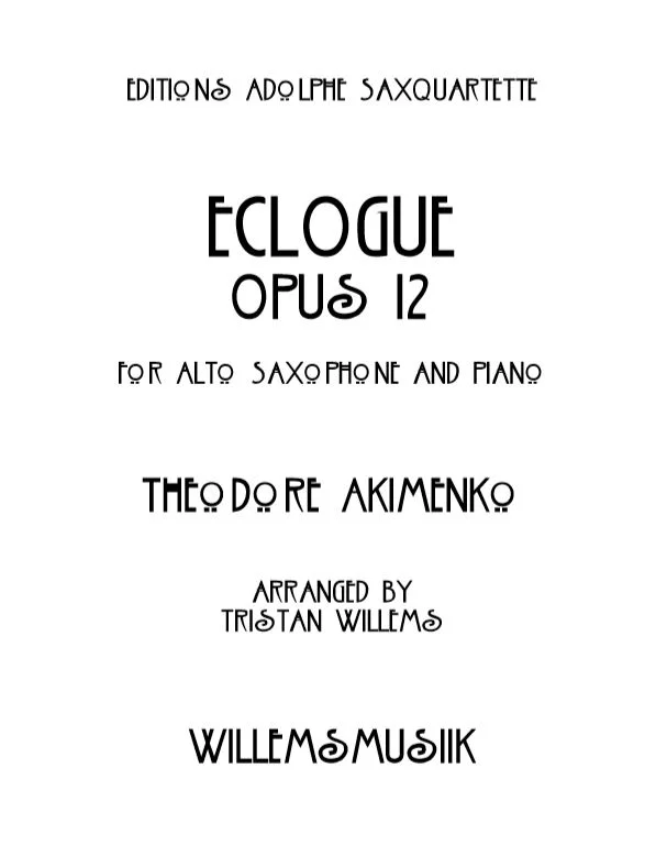 Akimenko/Willems - Eclogue, Opus 12