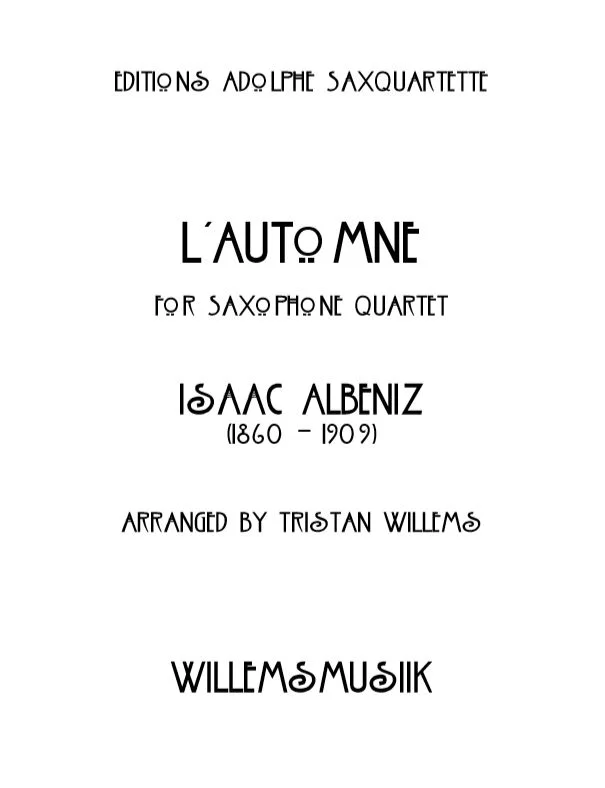 Albeniz/Willems - L'Automne-Valse, Opus 170