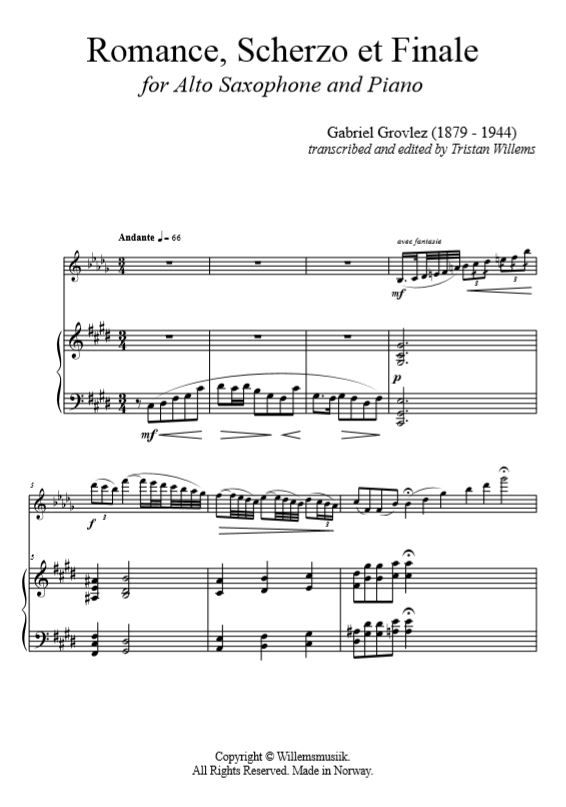 Grovlez/Willems - Romance, Scherzo et Finale