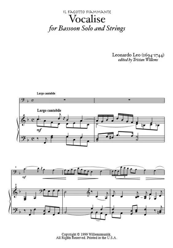 Leo - Vocalise (Bassoon and Piano)