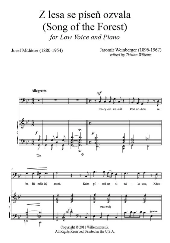 Jaromir Weinberger - Z lesa se píseň ozvala (Song)