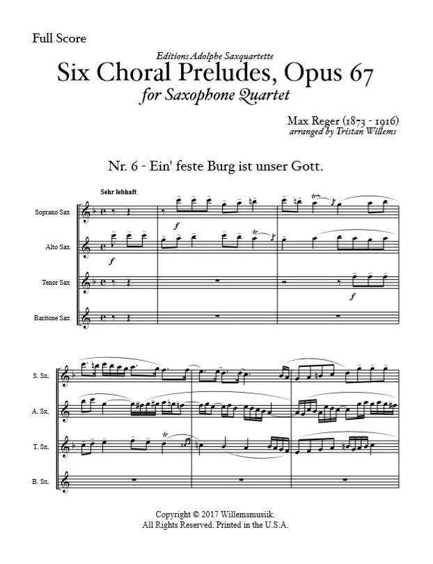Reger/Willems - Six Choral Preludes