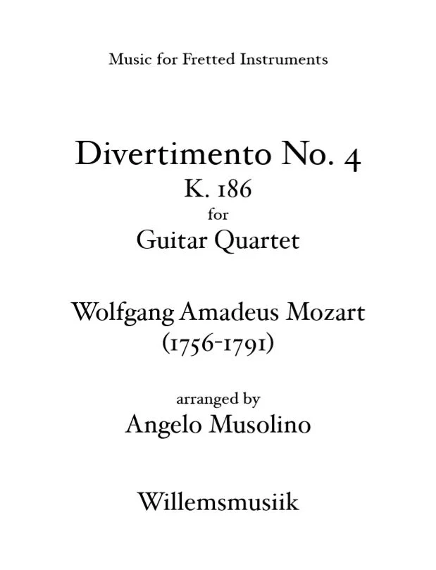 Mozart/Musolino - Divertimento No. 4, K.186