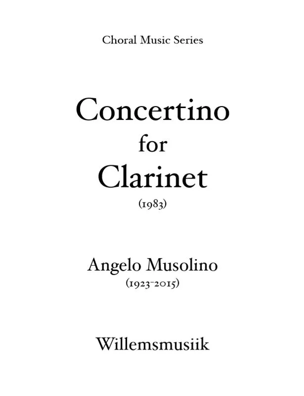 Angelo Musolino - Concertino for Clarinet