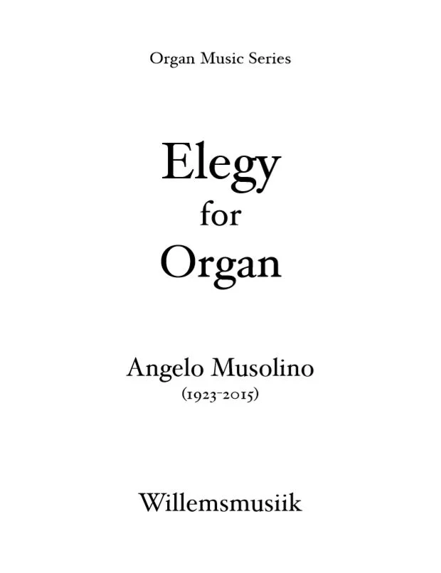 Angelo Musolino - Elegy (Organ Solo)