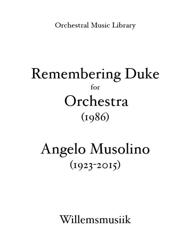 Angelo Musolino - Remembering Duke