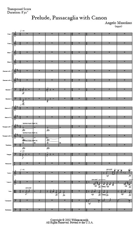 Angelo Musolino - Prelude, Passacaglia with Canon