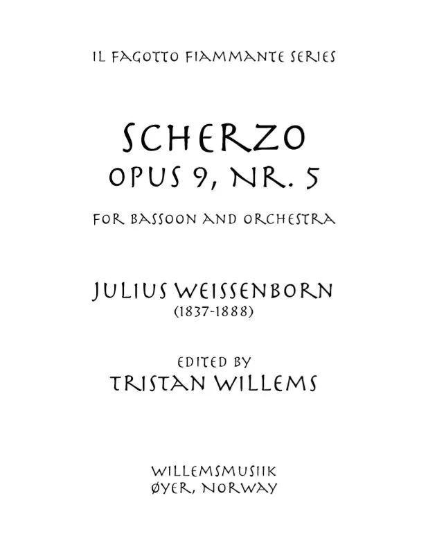 Weissenborn - Scherzo, Opus 9/5 for Bassoon and Orchestra
