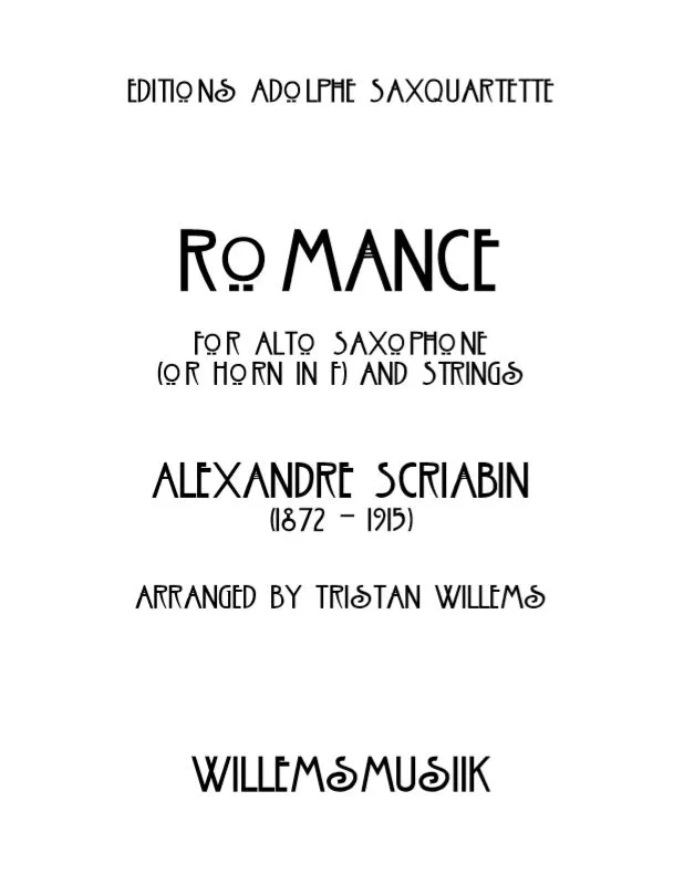 Scriabin/Willems - Romance (Alto Sax and String Orchestra)