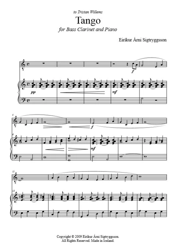Sigtryggsson - Tango (Score Only)