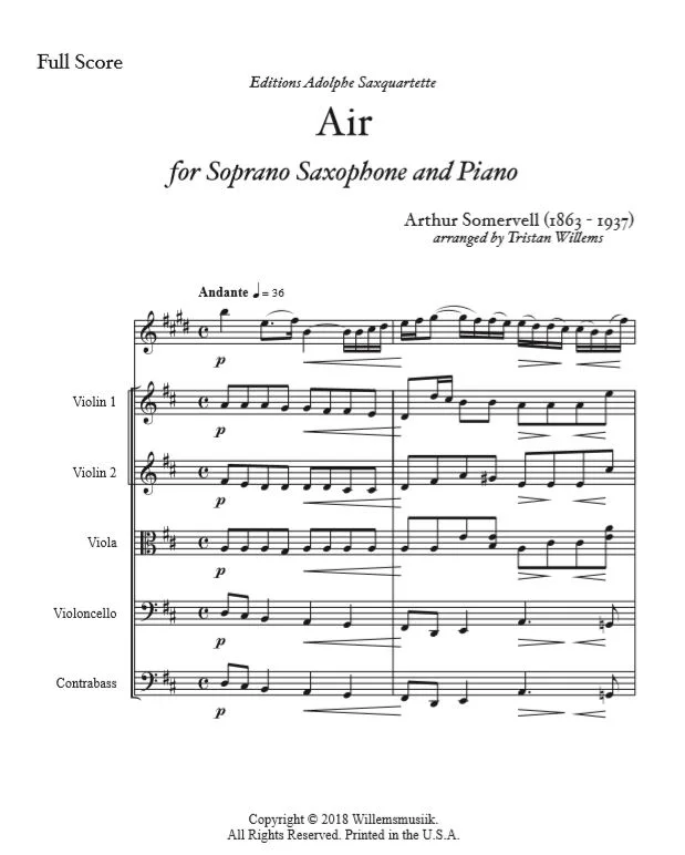 Somervell/Willems - Air (Soprano Sax and String Orchestra)