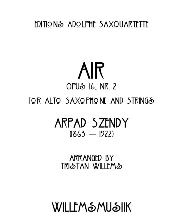 Szendy/Willems - Air (Alto Sax and String Orchestra)