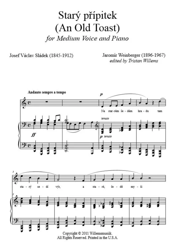 Weinberger, Jaromir - Starý přípitek (An Old Toast)