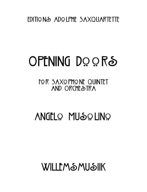 Angelo Musolino - Opening Doors, Score Only