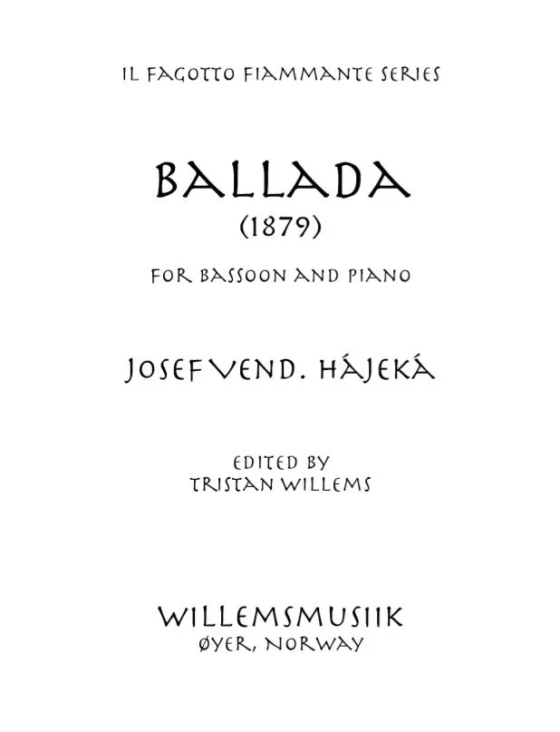 Hájeká - Ballada for Bassoon and Piano