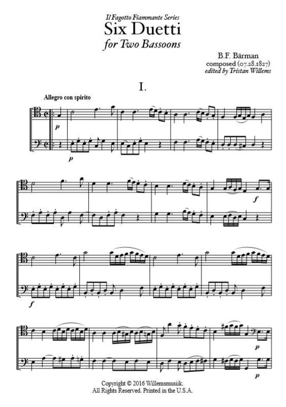 Bärmann - Six Duetti