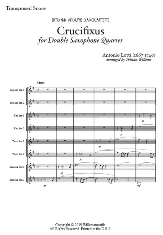 Lotti - Crucifixus á 8 (Sax Octet)