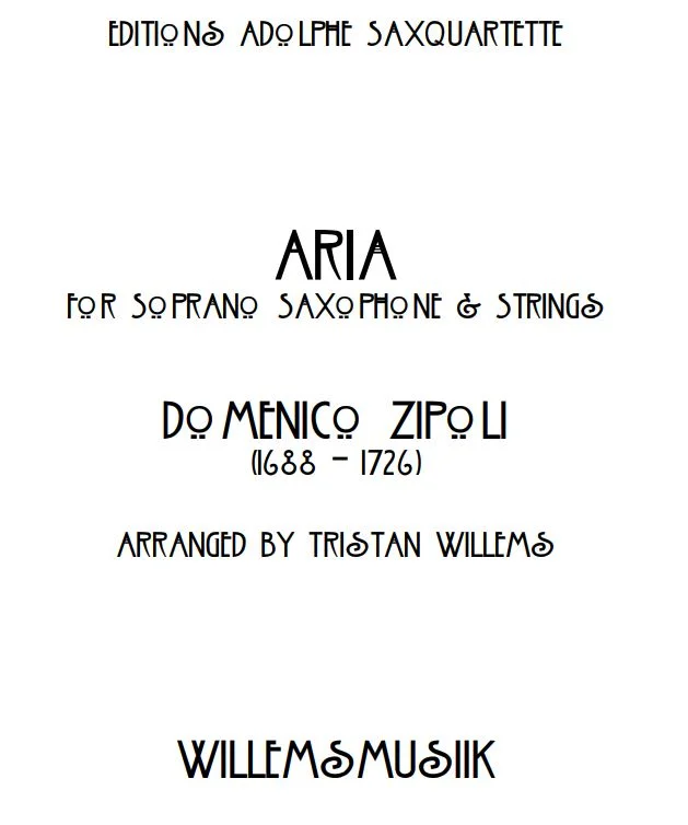 Domenico Zipoli - Aria (Soprano Sax and String Orchestra)